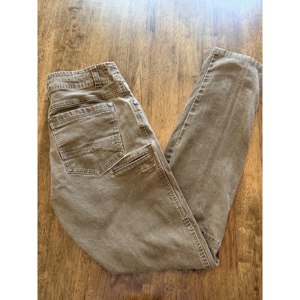 Kuhl The Law Jean Pants Mens 32x34 Brown Heavy Canvas Stretch Cargo Workwear